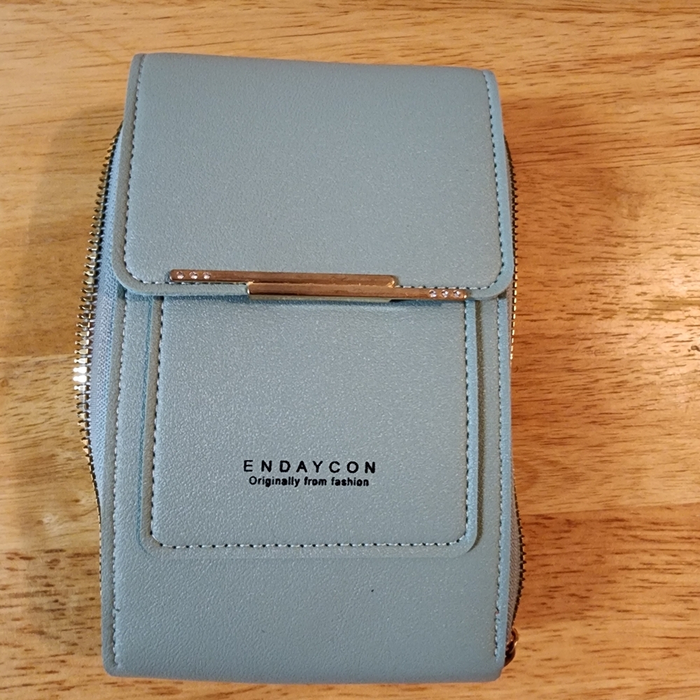 ENDAYCON Light Teal Blue Cellphone Wallet
